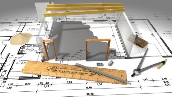 Plan de construction d'une maison.