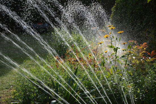 arroseur automatique dans un jardin