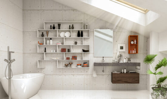 Salle de bain luxueuse dans les combles.